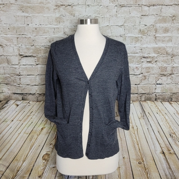 Lord & Taylor Sweaters - Lord And Taylor Merino Wool Cardigan Size PL Gray